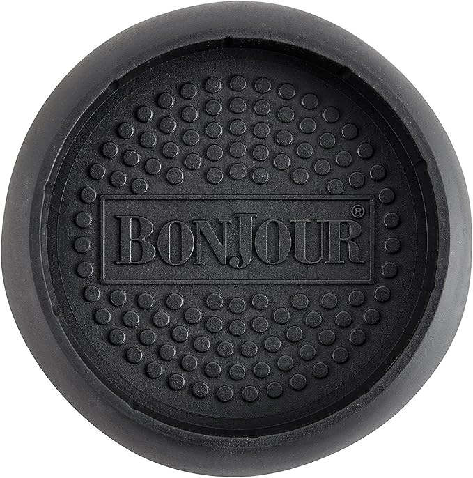 BonJour Coffee Borosilicate Glass French Press with Coaster &amp Scoop 33.8-Ounce Riviera Black