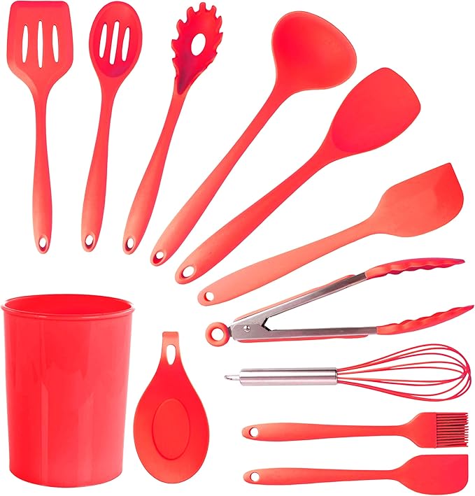 MegaChef Tool Cookware Utensil Set 12 Piece Red