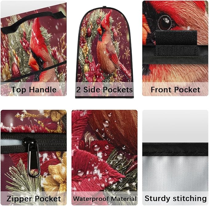 cfpolar Kitchen Aid Mixer Cover Compatible with 6-8 Quarts Christmas Bird Cardinal Stand Mixer Cover Kitchen Aid Mixers Accessories Appliance Organizer Bag Dust Covers with Zipper Pocket