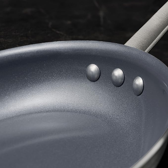Tramontina Professional 12-Inch Ceramic Non Stick Large Frying Pan Heavy-Gauge Aluminum Skillet with Ceramic Nonstick Coating Dishwasher and Oven Safe Gray