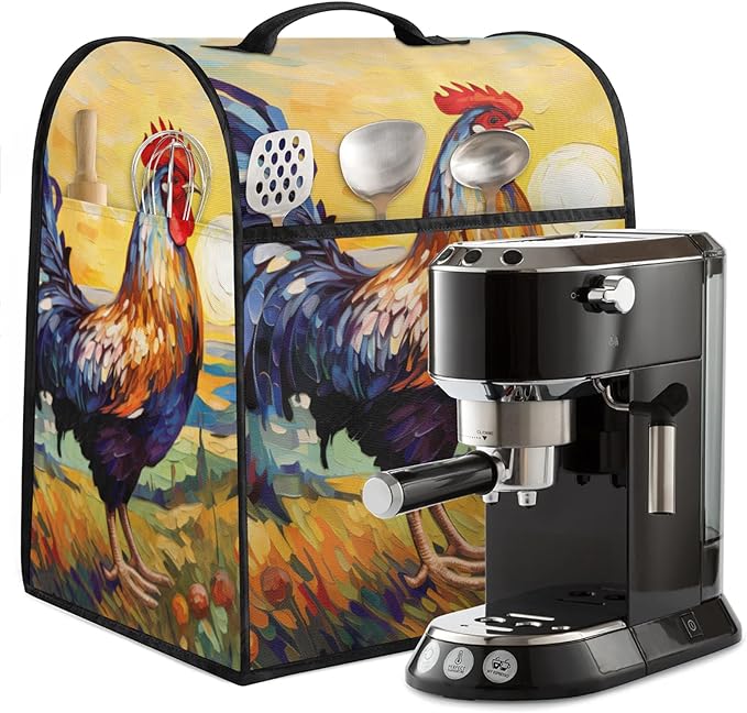 cfpolar Kitchen Aid Mixer Cover Compatible with 6-8 Quarts Starry Sky Cock Flower Stand Mixer Cover Kitchen Aid Mixers Accessories Appliance Organizer Bag Dust Covers with Zipper Pocket