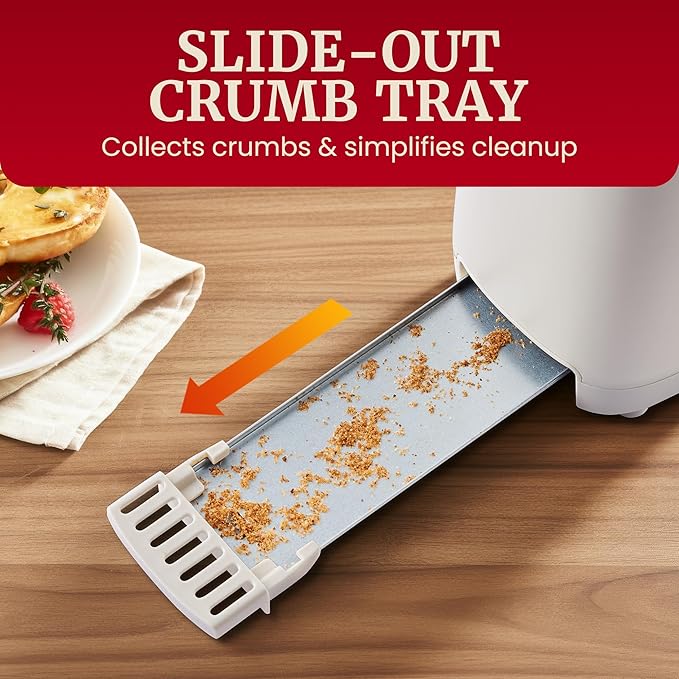 Elite Gourmet ECT2517C SLIMTOAST™ 2-Slice Long Slot Toaster Cool-touch Body 6 Toast Settings &amp Cancel Function Extra Wide 1.5” Slot Easily Fits Breads English Muffins Bagels &amp Waffles C