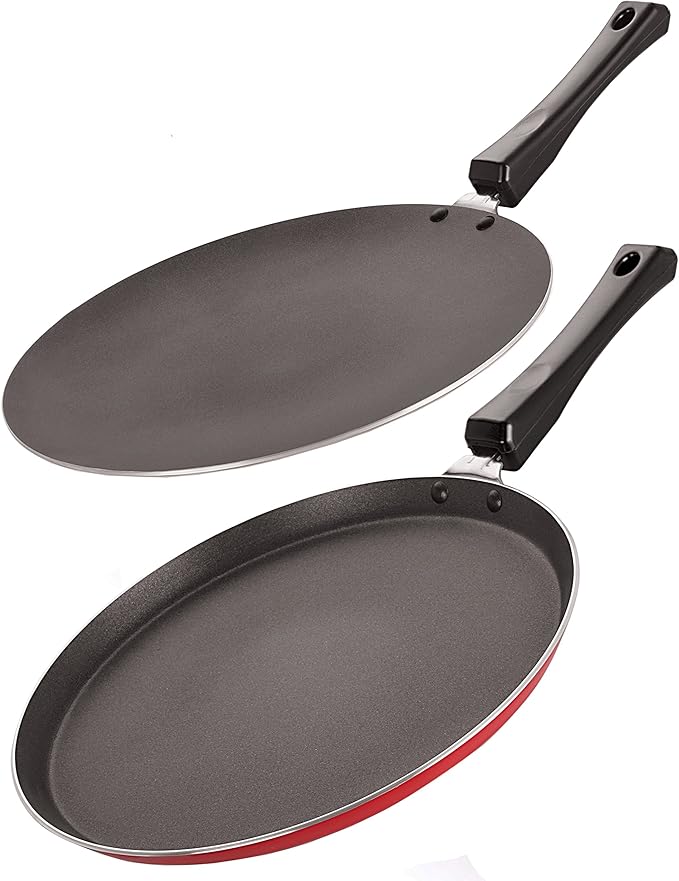 Nirlon Non-Stick Aluminium Cookware Set 2-Pieces Red/Black (2.6mm_FT13_CT12_64_3)