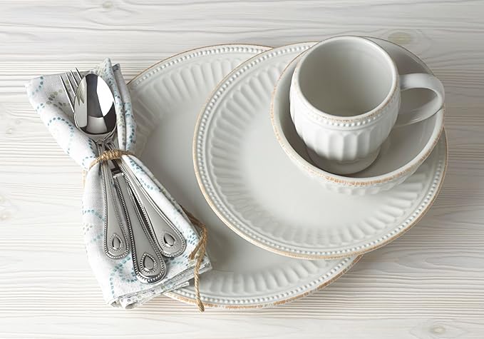 Lenox White French Perle Groove 4Pc Place Setting 6.95 LB