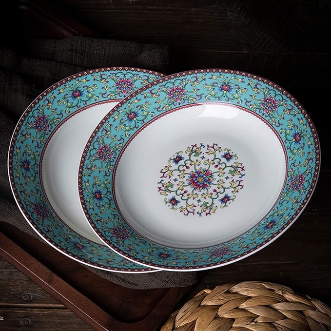 Ceramics Dinner Sets 26 Pieces Upscale Blue Dinnerware Set Box Porcelain Steak Plate Cereal Bowl and Soup Bowl for Wedding s