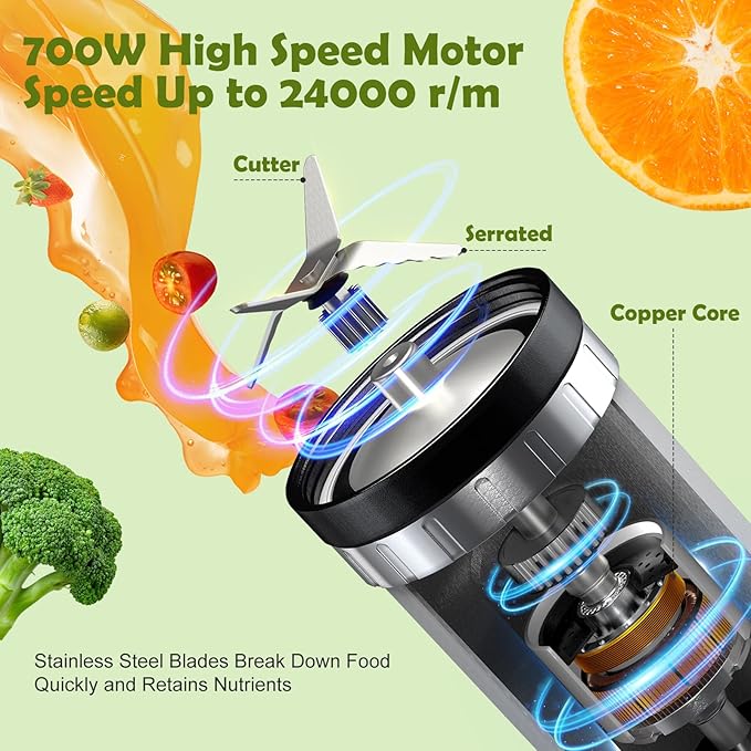Blender and Food Processor Combo Personal Blender for Shakes and Smoothies Suitable for Kitchen Home 700W Electric Blender with Mixer Grinder/Chopper