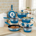 Montgomery Ward 10-Piece Chef Tested Banded Cookware Set Blue