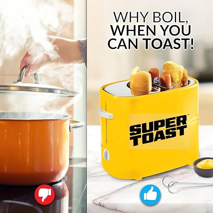 Hot Dog Machine Toaster Sausage and Bread Maker Breakfast Grill Sandwich Maker for Home (Hot Dog Machine Yellow)