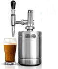 NutriChef Nitro Cold Brew Coffee Maker - Home Brew Coffee Keg Nitrogen Coffee Machine Dispenser System w/ Pressure Relieving Valve Kit &amp Stout Creamer Faucet Stainless steel - NutriChef NCNTROCB