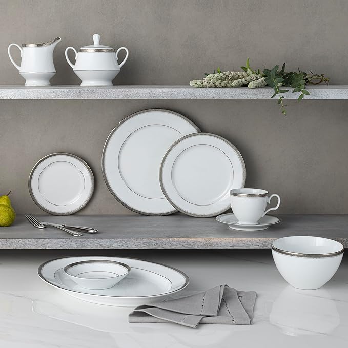 Noritake Charlotta Platinum 30-Piece Dinnerware Set Service for 6