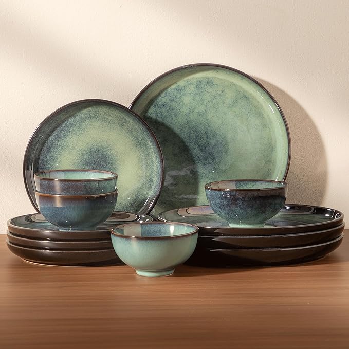 Dinnerware sets plates and bowls sets modern platesCeramic Dinnerware Sets12 Pieces Porcelain Lightweight PlatesScratch Resistant Dish Set (style - 7 4 - Set (12pcs))