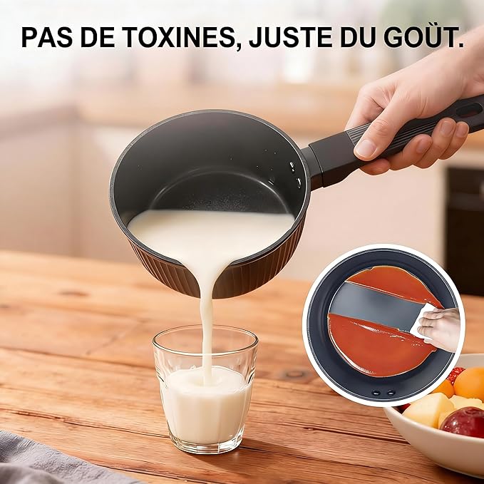 Nonstick Cookware Set Non Toxic 3-Piece Pots and Pans Set PFOA/PTFE Free Induction Ready &amp Dishwasher Safe Ceramic Coating for Easy Release