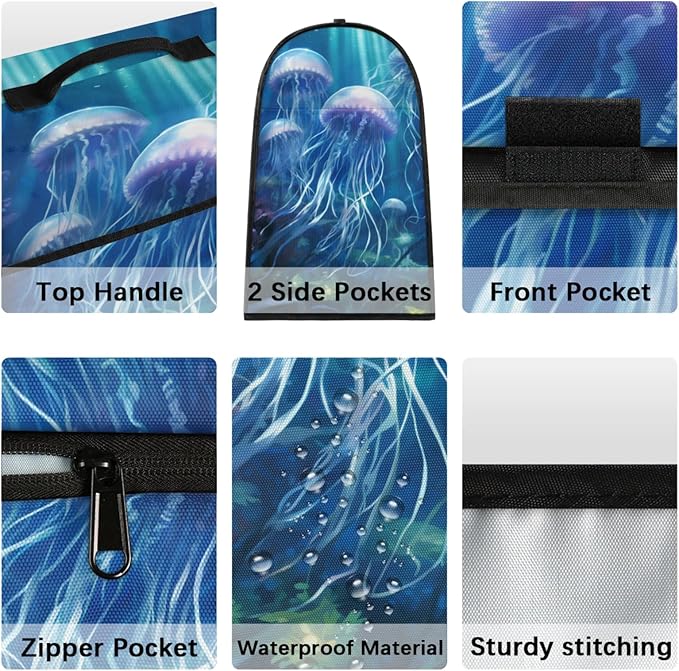 cfpolar Kitchen Aid Mixer Cover Compatible with 6-8 Quarts Blue Jellyfish Ocean Stand Mixer Cover Kitchen Aid Mixers Accessories Appliance Organizer Bag Dust Covers with Zipper Pocket