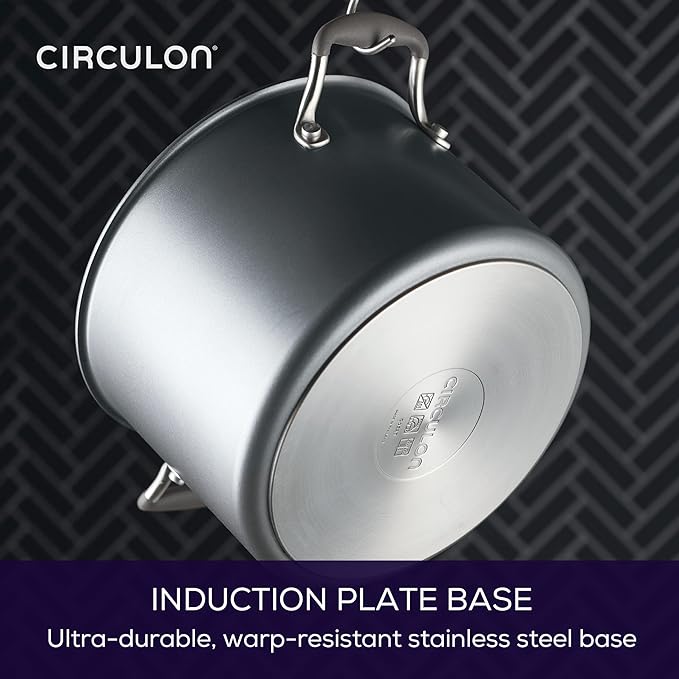Circulon A1 Series with ScratchDefense Technology Nonstick Induction Stockpot with Lid 8 Quart Graphite