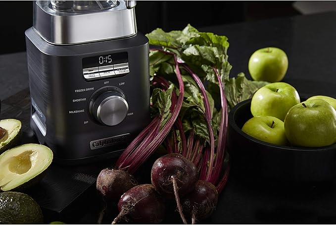 Calphalon Auto-Speed 68 Oz Blender with Blend-N-Go Smoothie Cup and BPA-free Tritan Jar | 1100-Watt Base Dark Stainless Steel