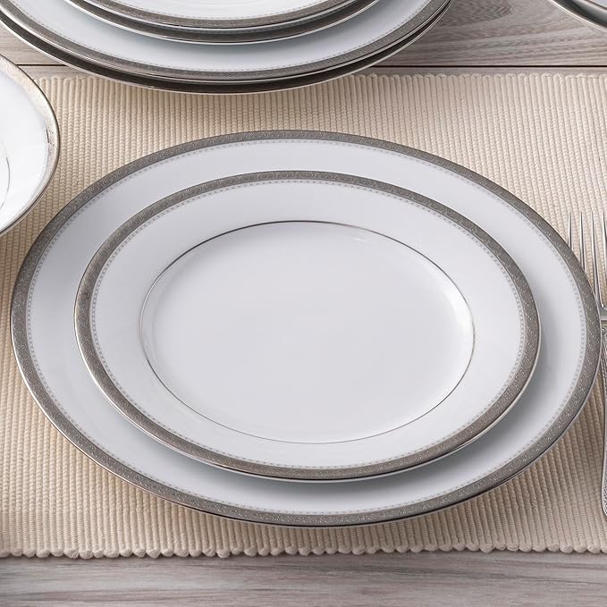 Noritake Charlotta Platinum 12-Piece Dinnerware Set Service for 4