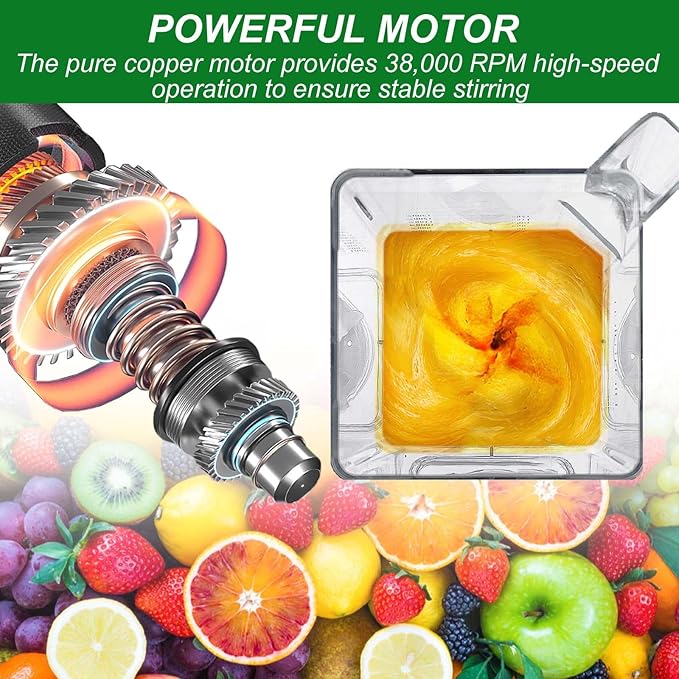 Quiet Smoothie Blender With Sound Proof Shield And Digital Display 2200W Countertop Fruit Smoothie MakerFor HouseholdCommercial