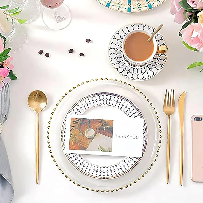 bone china dinnerware sets for 4 round dinner plate kitchen tableware dish set for dining include dinner and salad plate coffee cup set