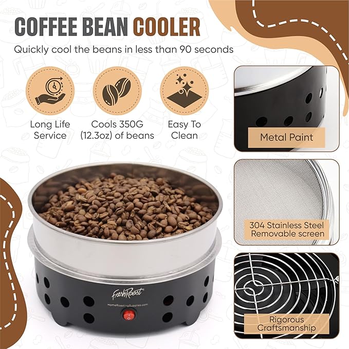 Fresh Roast SR800 Coffee Roaster Bundle – Home Coffee Roasting Machine with Glass Extension Tube Bean Cooler &amp Green Coffee Samples