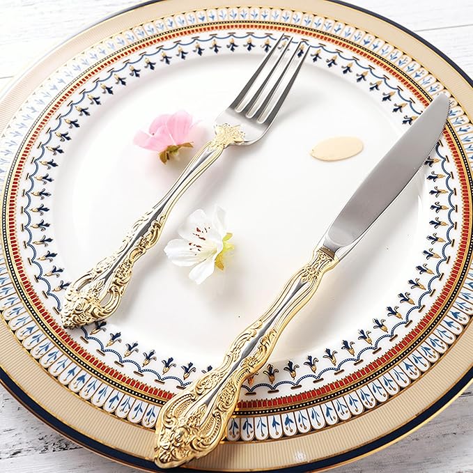 24 piece bone china dinnerware set dishes set for 6 elegant coffee cups and plates sets for party dinner christmas for mom and grandmother British court style