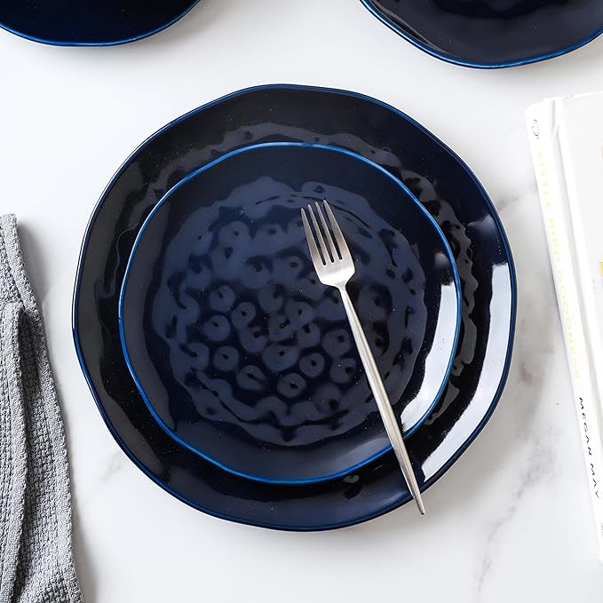 Stone lain Ivy Porcelain Dinnerware Set 24-Piece Service for 6 Navy Blue