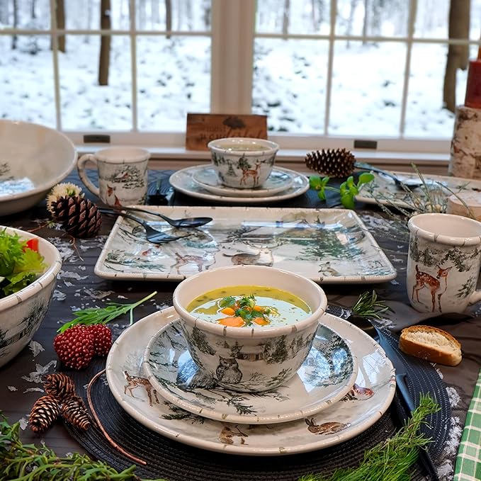 Certified International Winter Frost 16 Pc Dinnerware Set Service for 4