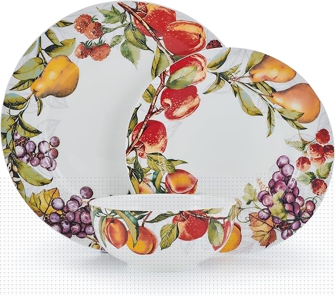 Mikasa Orchard Bone China Lightweight Chip Resistant 12 Piece Dinnerware Set Service for 4
