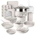 Granitestone Ceraluxe 20 Pc Ceramic Cookware Set Nonstick Complete Pots and Pans Set Non Stick with 5 Pc Bakeware Set Deep Frying Pan Set &amp Steamer Non Toxic PFOA Free Oven &amp Dishwasher S