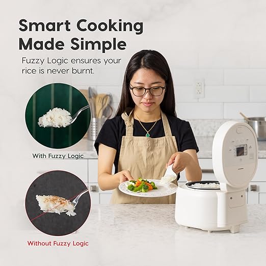 IRIS USA Micom Japanese Rice Cooker 5-Cup Uncooked/10-Cup Cooked Fuzzy Logic Kitchen Appliance with Recipe Presets Slow Cooker Steamer Hot Pot &amp Warming Function Compact &amp Portable for H