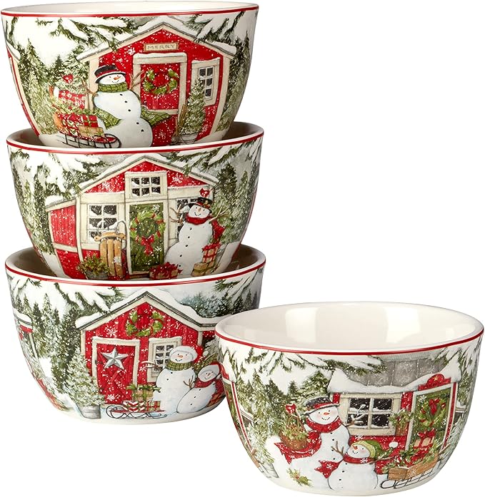 Certified International Snowman's Farmhouse 16 Pc. Dinnerware Set Service for 4