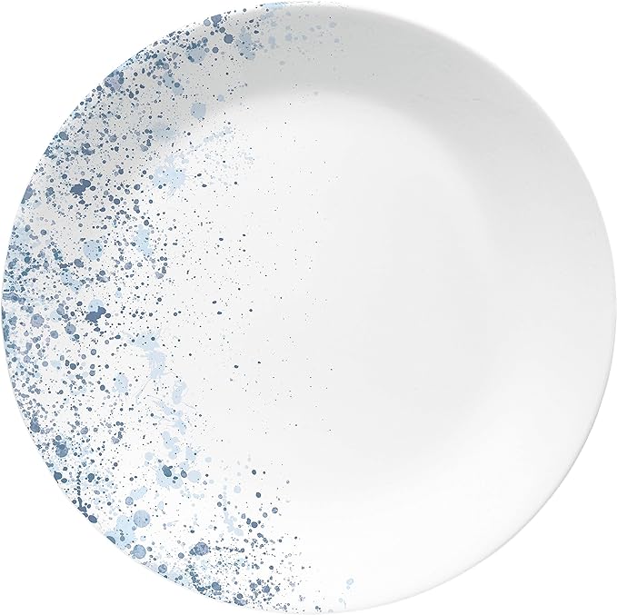 Corelle Vitrelle 18-Piece Service for 6 Dinnerware Set Triple Layer Glass and Chip Resistant Lightweight Round Plates and Bowls Set Indigo Speckle