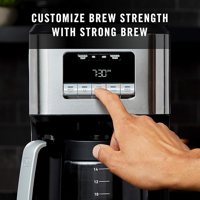 Calphalon Coffee Maker Programmable Coffee Machine with Glass Carafe 14 Cups Stainless Steel