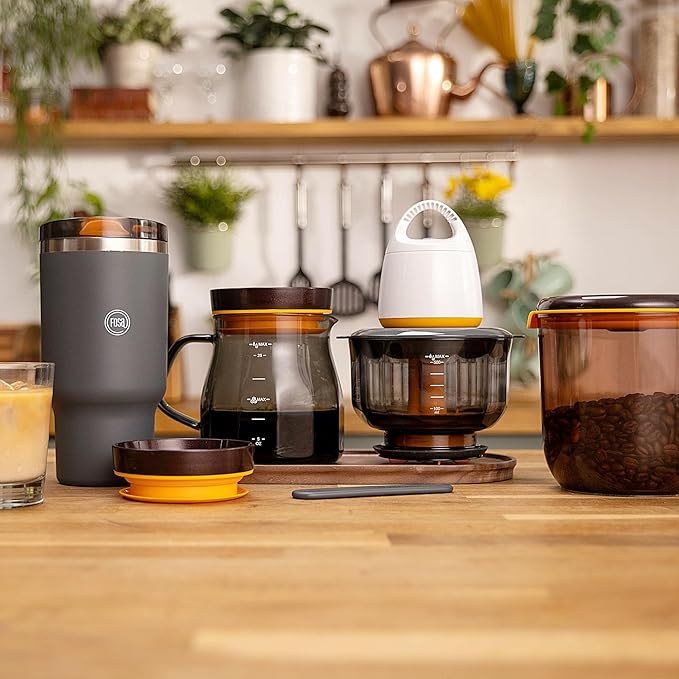 FOSA VacBrew The Ultimate Hot &amp Cold Brew Vacuum Coffee Maker - Brewing unit with a SUS Mug (3 Programs Timer Vacuum Pump included)