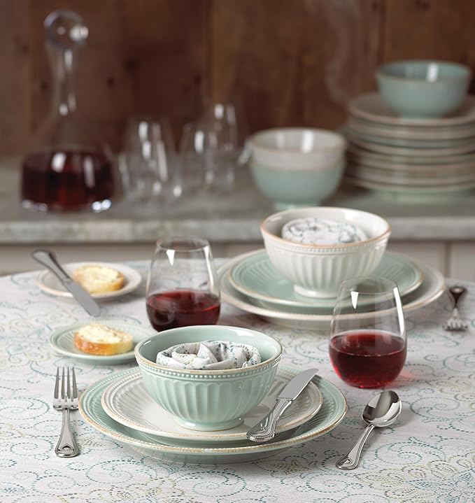 Lenox White French Perle Groove 4Pc Place Setting 6.95 LB