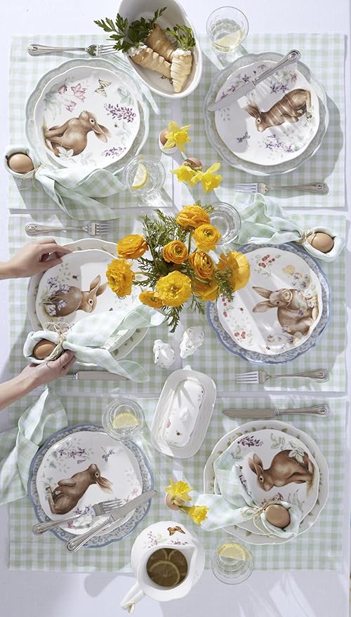 Lenox 893455 Butterfly Meadow Bunny Covered Butter Dish Easter Serveware