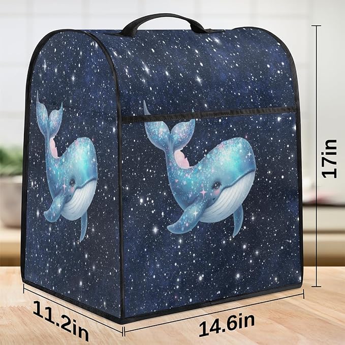 cfpolar Kitchen Aid Mixer Cover Compatible with 6-8 Quarts Animal Whale Starry Sky Stand Mixer Cover Kitchen Aid Mixers Accessories Appliance Organizer Bag Dust Covers with Zipper Pocket