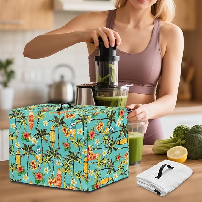 Tropical Tree Easy to Store Juicer Cover – Blender Dust Cover for Home Kitchen Fits Most Stand Mixers Machine Washable Stylish Floral Print Protects from Dust