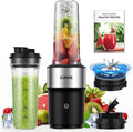 GDOR Blender for Smoothies 25000 RPM Personal Blender for Shakes and Smoothies with 2 * 24oz No-BPA To-Go CupsDetachable 6-leaf BladeHealthy RecipeBlack
