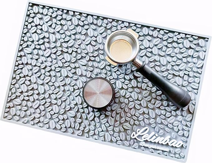 Coffee Machine Mat for Countertops Waterproof Dish Drying Mat for Kitchen Bars Restaurant 18X12in 1cm Thick Coffee Mat Bar Decor Espresso Mat Non-Slip Drip Tray Mat(Gray18x12)