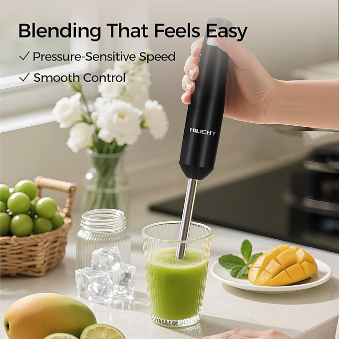 Cordless Hand Blender12V Rechargeable Immersion Blender with 60+ Bowl Battery Life4-Point Stainless Steel BladeVariable Speed &amp Egg Whisk - for SoupsSmoothies Baby Food