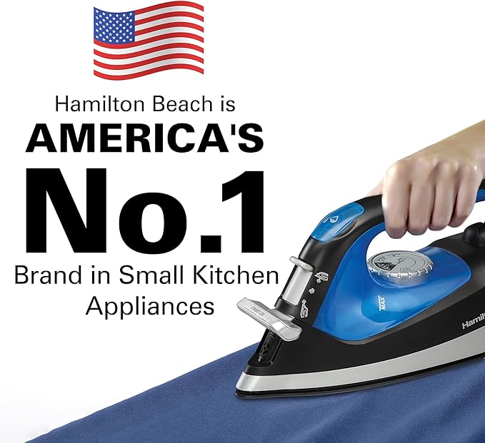 Hamilton Beach Power Elite Wave Action Blender For Shakes and Smoothies Puree Crush Ice &amp 2-in-1 Iron &amp Garment Steamer for Clothes with Continuous Steam Nozzle 5 Temperature