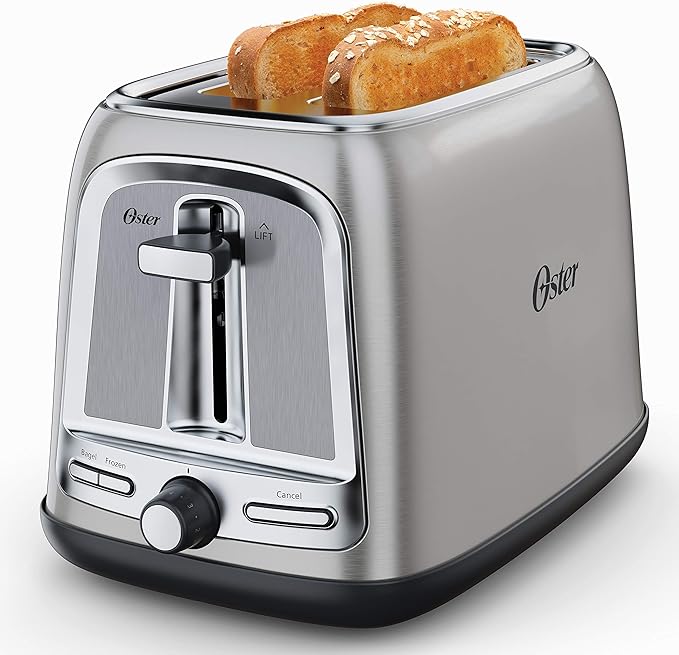 Oster Blender | Pro 1200 with Glass Jar + Oster 2-Slice Toaster with Advanced Toast Technology