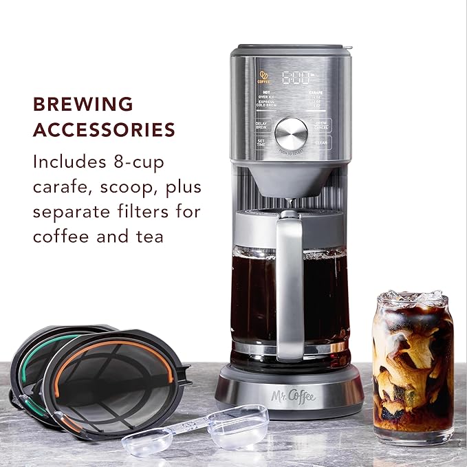 Mr. Coffee Perfect Brew Intelligent Coffee Maker Cold Brew Maker &amp Tea Brewer