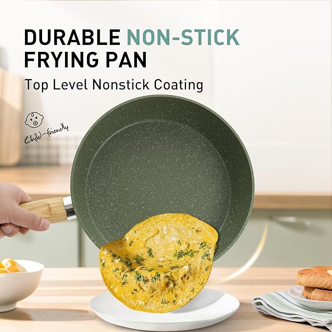 MAISON ARTS Pots and Pans Set Non Stick 30 Piece Kitchen Cookware &amp Bakeware Sets with Granite Coating Pots and Pans Sets for Cooking Nonstick Green