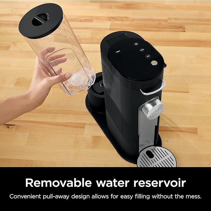 Ninja PB040C Single Server Coffee Maker Compatible with 62oz K-Cup Pods Iced Coffee Reservoir Black (Renewed)