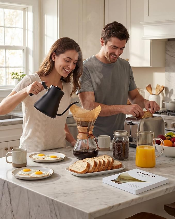 AGOGO Pour Over Coffee Maker Set Glass Coffee Maker with 50pcs Filter Paper -for Home Office Camping Cafes - Easy Clean Coffee Dripper Set (Soft Towel&ampBrush Included) (8 Cup/28 oz)