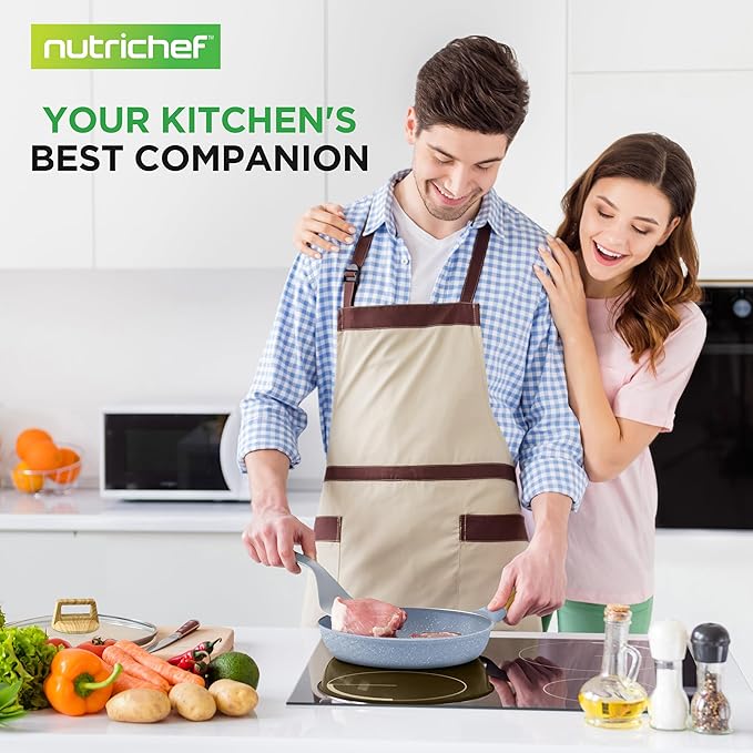 NutriChef 22‑Piece Non‑Stick Ceramic Pots and Pans Set – For All Cooktops Including Induction – PTFE &amp PFAS Free Includes Bakeware &amp Utensils