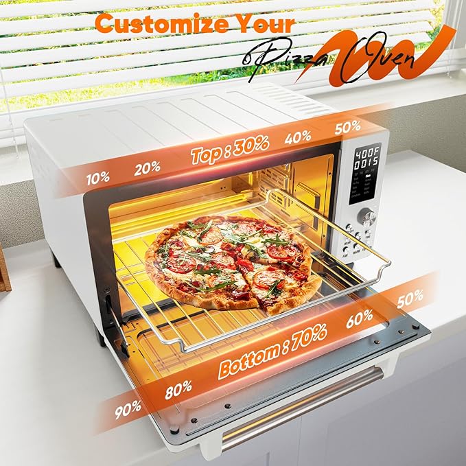 Nuwave Bravo Pro Convection Air Fryer Toaster Oven Combo 2025 New and Improved 10-in-1 50°-450°F Temp Controls Quick &amp Even Crisp Technology 21Qt Capacity Cream PFAS Free