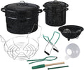 Granite Ware Enamel-on-steel 12-Piece Canner Kit Includes 21.5 qt. Water Bath Canner with lid Jar Rack Blancher Colander &amp 5 pc. Canning Tool Set