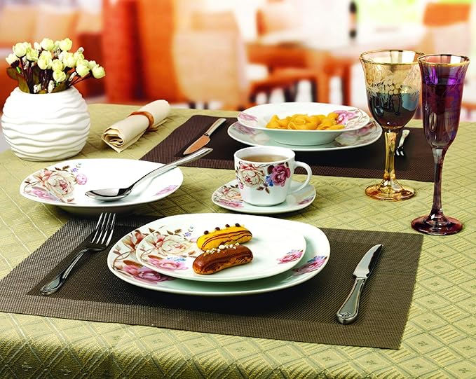 Porcelain 20 Piece Square Dinnerware Set Service for 4